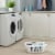 Rubbermaid 2.1 Bushel Large Hip-Hugger Portable Plastic Laundry Basket, White Perspective: right