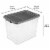 Sterilite 108 Qt Clear Stacker Organizational Storage Tote w/ Latching Lid, Grey Perspective: right