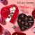 RUSSELL STOVER Valentine's Day Satin Heart Pecan Delights Milk Chocolate Candy Gift Box Perspective: right