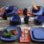 Gibson Elite Soho Lounge 16 Piece Plates, Bowls, & Mugs Dinnerware Set, Purple Perspective: right
