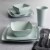 Gibson Home 16 Piece Square Melamine Dinnerware Set Plates, Bowls, & Cups, Mint Perspective: right