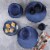 Gibson Soho Lounge 16 Piece Round Glaze Dinnerware Plates, Bowls, & Mugs, Blue Perspective: right