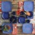 Gibson Elite Soho Lounge 16 Piece Plates, Bowls, & Mugs Dinnerware Set, Blue Perspective: right