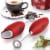 Zulay Kitchen Milk Frother With Stand (Christmas Edition) Christmas Red Perspective: right