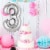 SILVER NUMBER 3 Helium Filled Balloon - 34 inches BIG Perspective: right