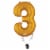 GOLD NUMBER 3 Helium Filled Balloon - 34 inches BIG Perspective: right