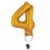 GOLD NUMBER 4 Helium Filled Balloon - 34 inches BIG Perspective: right