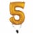GOLD NUMBER 5 Helium Filled Balloon - 34 inches BIG Perspective: right