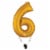 GOLD NUMBER 6 Helium Filled Balloon - 34 inches BIG Perspective: right