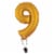 GOLD NUMBER 9 Helium Filled Balloon - 34 inches BIG Perspective: right