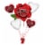 Happy Valentine's Day Red Rose Helium Filled Balloon Bouquet - Red Multi Perspective: right