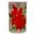 Northlight 10 Hand-Painted Red Poinsettias and Gold Flameless Glass Christmas Candle Holder Perspective: right