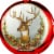 Northlight 4 Glittered Reindeer Glass Christmas Disc Ornament Perspective: right