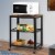 Saltoro Sherpi 3 Tier Wooden Serving Cart with 2 Mesh Design Shelves, Black and Brown Perspective: right
