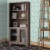 Benjara 31.5  Transitional Wood Book Cabinet with 3 Display Shelves in Brown Perspective: right