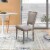 Wooden Chair With Fabric Upholstered Seating, Set Of 2, Gray And Brown Perspective: right