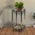 Benjara BM216732 2 Tier Square Stone Top Plant Stand with Metal Frame, Black & Gray - Small Perspective: right