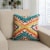 18 x 18 Handwoven Cotton Accent Pillow with Lace Embellishment, Multicolor Perspective: right