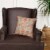 18 x 18 Handwoven Cotton Accent Pillow with Floral Print, Orange and Brown Perspective: right
