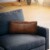 Leatherette Throw Pillow with Stitched Details and Flanged Edges, Brown Perspective: right