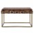 51 Inch 3 Drawer Mango Wood Console Table, Diamond Textured Panels, Metal Frame, Brown Perspective: right