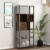 Axa 68 Inch Bamboo Shelf Bookcase with Cabinet, Right Facing, Dark Brown Perspective: right