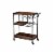 30 Inch Handcrafted Mango Wood Bar Serving Cart with Caster Wheels, 6 Bottle Holders, Tray Perspective: right
