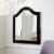 44 Inch Wall Mirror, Velvet Wrapping, Button Tufting, Black Perspective: right