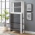 Crew 69 Inch 5 Tier Wood Bookcase Unit, Modern Open Design, Oak White, Gray Perspective: right