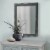 Cale 40 Inch Modern Portrait Mirror, Velvet Upholstery, Nailhead Trim, Gray Perspective: right