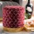 Serra Glam and Luxe Red Quatrefoil Velvet Fabric Upholstered Gold Finished Metal Storage Perspective: right