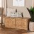 Oswald Modern and Contemporary Farmhouse Natural Oak Brown Finished Wood 2-Door Storage Bench Perspective: right