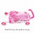 Pretend Play Toy Pram for Baby Dolls- Foldable, Pink Carriage with Diaper Bag Stroller Perspective: right