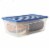 Gracious Living 6 Quart Clear Plastic Storage Bin Container + Blue Lid (12 Pack) Perspective: right