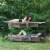 Disc-O-Bed XL Cam-O-Bunk Benchable Double Cot with Organizers, Tan (2 pack) Perspective: right