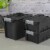 Sterilite 7.5 Gal Rugged Industrial Storage Totes w/ Latch Lids, Black (18 Pack) Perspective: right