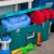 Sterilite 16 Gal Lockable Footlocker Toolbox Container w/ Wheels, Teal (4 Pack) Perspective: right