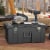 Sterilite 16 Gal Plastic Footlocker Container with Wheels, Flat Gray (6 Pack) Perspective: right