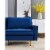 JULYFOX Mid Century Modern Button Tufted Velvet Loveseat Sofa Couch, Blue Perspective: right
