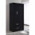Hodedah Import 3 Door Armoire with Clothing Rod, Shelves, and 2 Drawers, Black Perspective: right