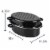 Home Basics Deep Oval Natural Non-Stick 14” Enameled Carbon Steel Roaster Pan with Lid, Black Perspective: right