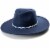 Collection 18 Multi Trim Felt Panama Hat - Navy Perspective: right