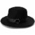 Collection 18 Vegan Leather Band Panama Hat - Black Perspective: right