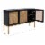 SAFAVIEH Zadie 2-Shelf Rattan Sideboard Black / Natural Perspective: right