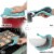 Zulay Kitchen Pot Holder - Quilted Terry Cloth Potholders 7x7 Inch (Aqua Sky) Perspective: right