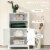 Bathroom Linen Storage Cabinet Freestanding Cupboard w/ Doors, Shelves, White Perspective: right