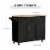 48  Kitchen Island Utility Rolling Cart w/ 2 Storage Drawers & 3 Cabinets, Black Perspective: right