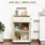 Modern Rolling Kitchen Island Storage Cart w/ Drawer & Adjustable Shelf, White Perspective: right