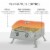 2 Burner Folding Tabletop Gas BBQ Grill w/ Lid, Thermometer, Carbon Steel, Grey Perspective: right