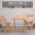 3pc Patio Bistro Set, Folding Garden Furniture, Wooden Chairs, Table, Teak Perspective: right